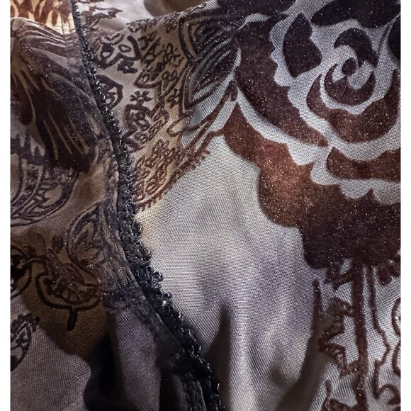 Sami and Jo Corset Top Size XL Brown Fairy Grunge goblincore Velvet Burnout Mesh - Picture 11 of 12